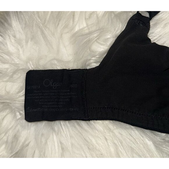 Olga GF7961A Cloud 9 Full Figure Underwire Bra Lined Lace Womens 36DD Black - Picture 6 of 6